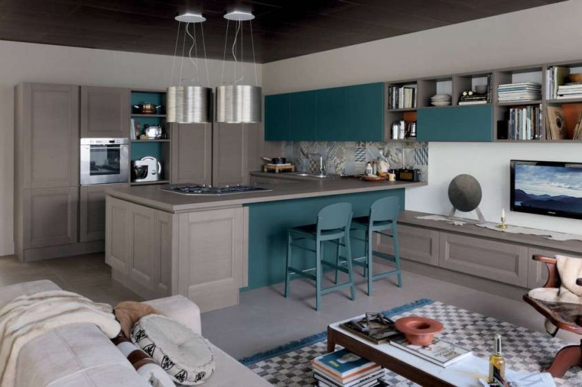 decorate kitchen with petrol green