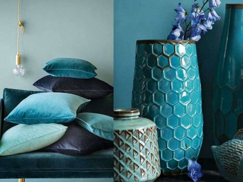 decorate the bedroom with petrol green objects