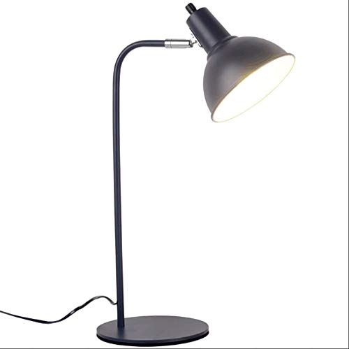 JXXU Metal Desk Lamp, Modern 9W Study Table Lamps, Adjustable Office Desk Reading Light for Living Room, Bedroom and Office, White Light (Color: Black)