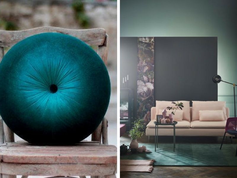 decorate the living room with petrol green