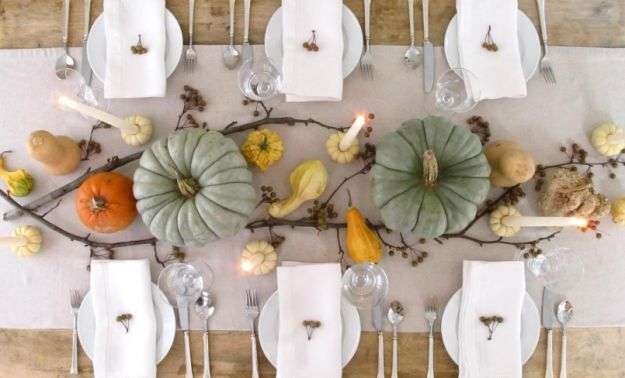 Autumn centerpiece with pumpkins