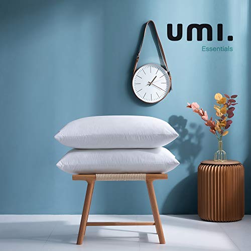 Amazon Brand - Umi Pack of Two White Goose Down Pillows with 100% Cotton Fabric (48 x 74 cm ， Medium Firm)