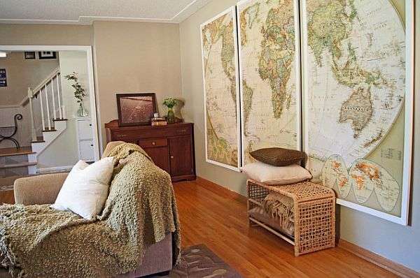 Geographical maps on the wall