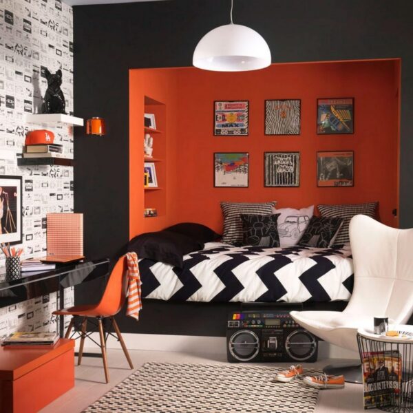 kids-bedroom-orange-and-black