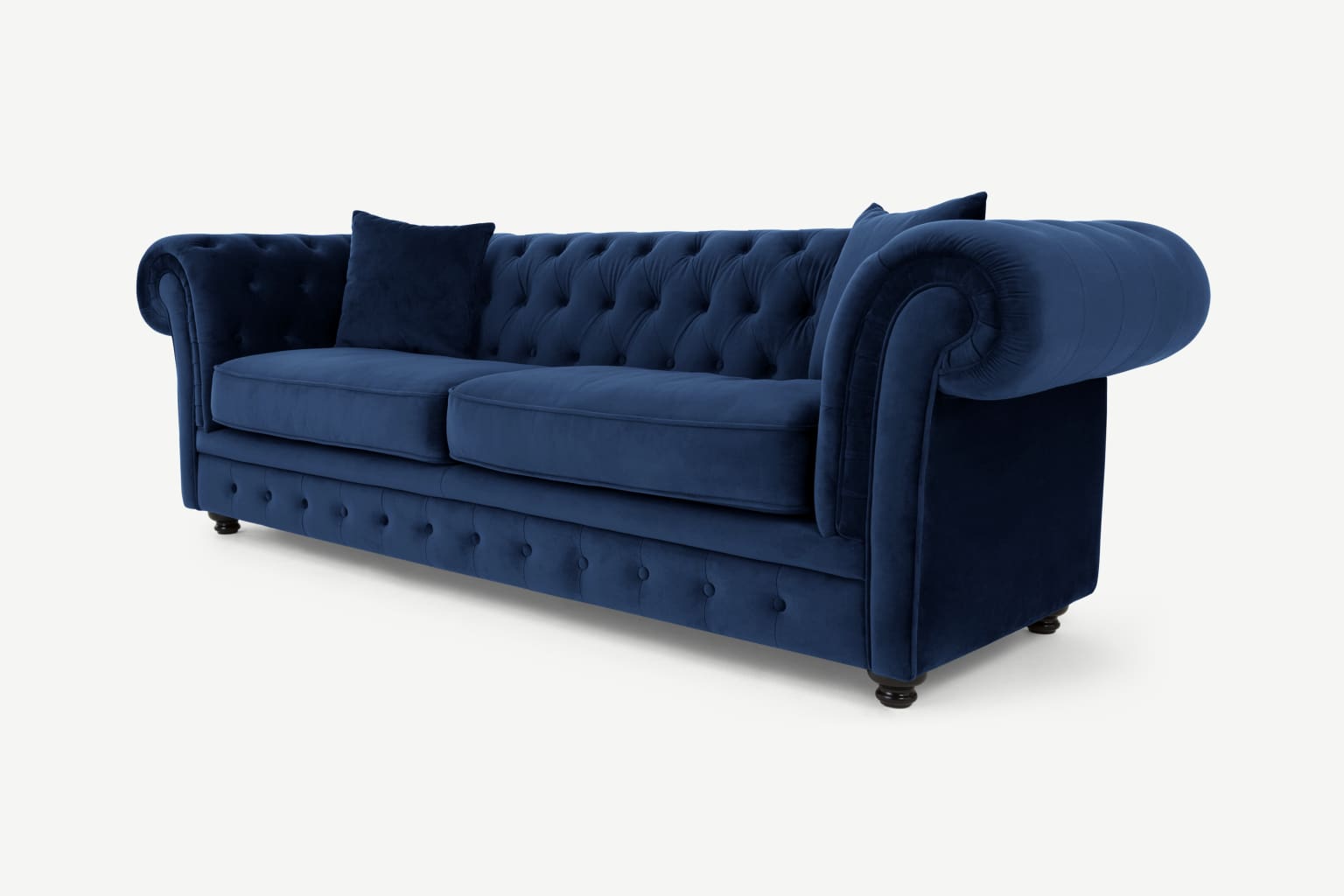 Blue velvet armchair