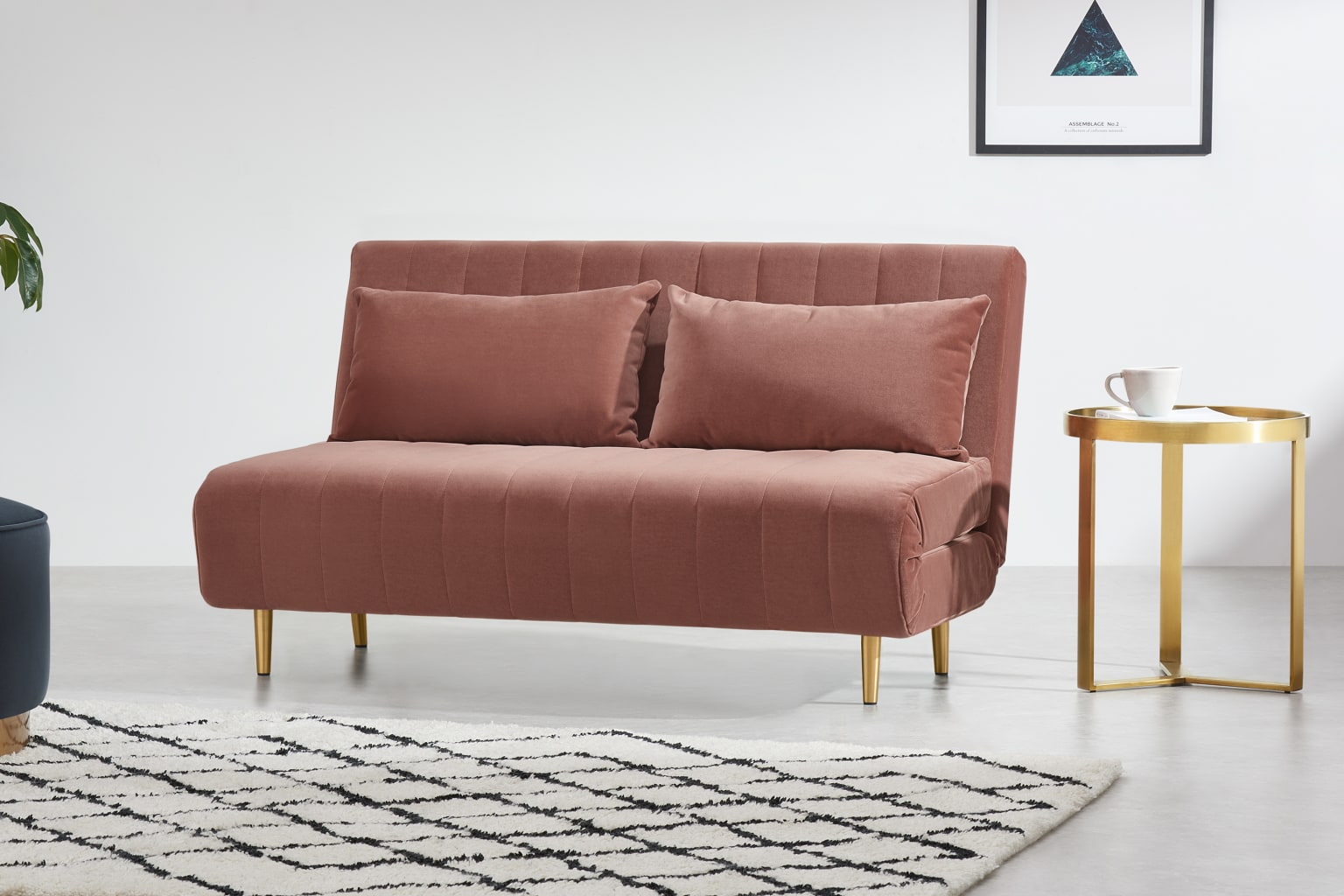 Velvet sofa bed