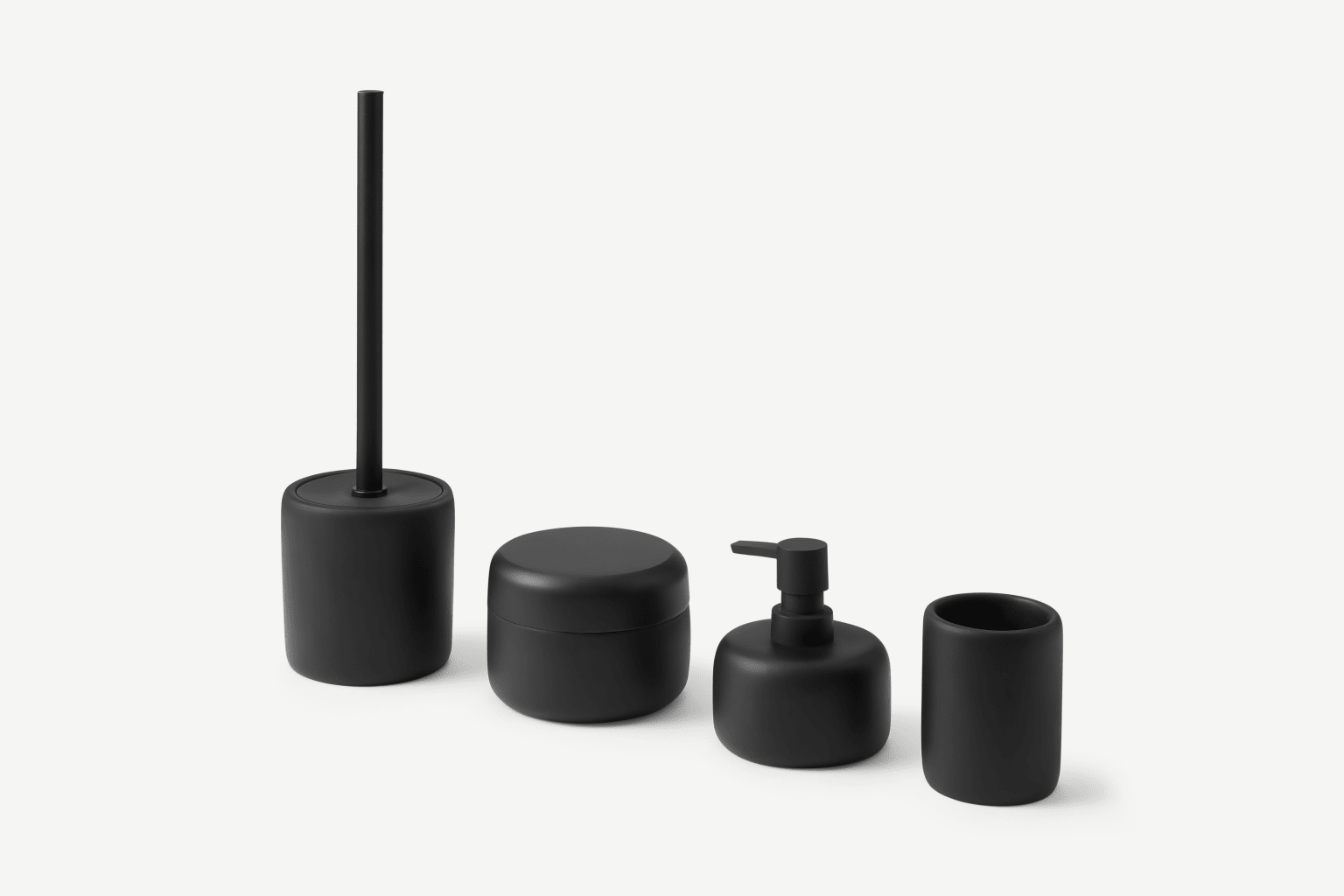 Matte black bathroom set