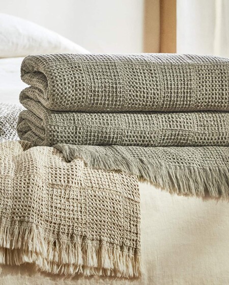 Fringed Linen Blanket