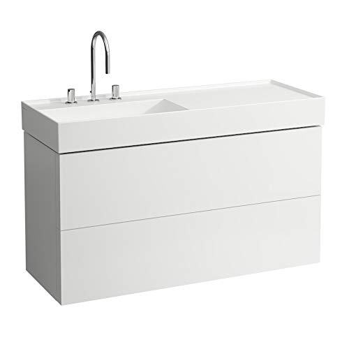 Laufen Furniture by Kartell, Suitable for Sink 813332, 2 drawers, 1180x600x450, Color: Snow (Matte White) - H4076480336401