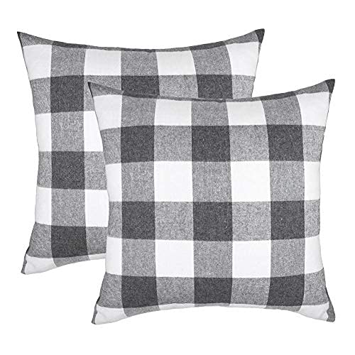 Sweet Grape Set of 2 Polyester Cushion Covers for Farmhouse Decor, Red and Black, 18 