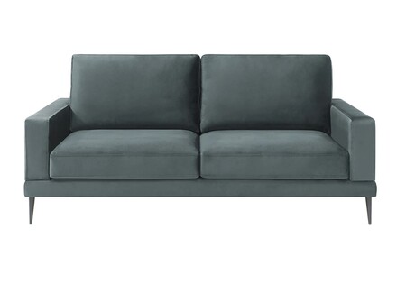 3-seater velvet upholstered sofa with metal legs