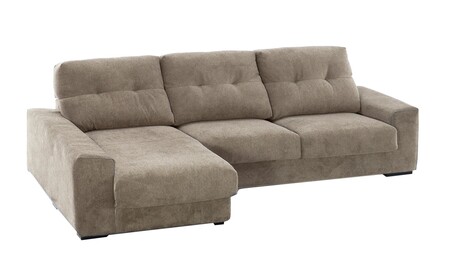 Upholstered sofa with chaise longue