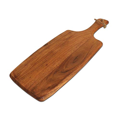 Kaizen Casa Acacia Wood Chopping Board, Cheese Board, Kitchen Chopping Boards, Butcher for Meat and Vegetables, Wood Board with Grab Handles (17 '' x 7 '' x 1 '')