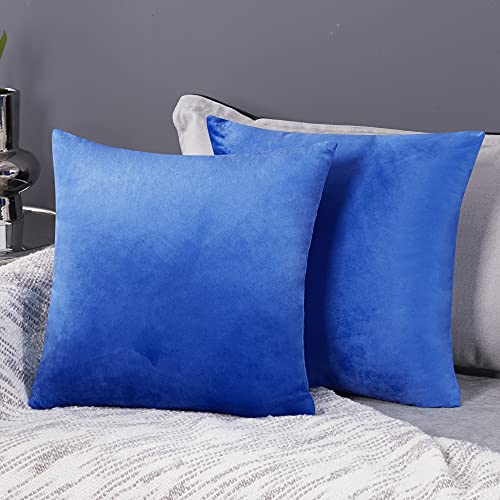 Deconovo Sofa Pillow Cushion Covers Decorative Soft Cover Home Protector 2 Pieces 50 x 50 cm Blue