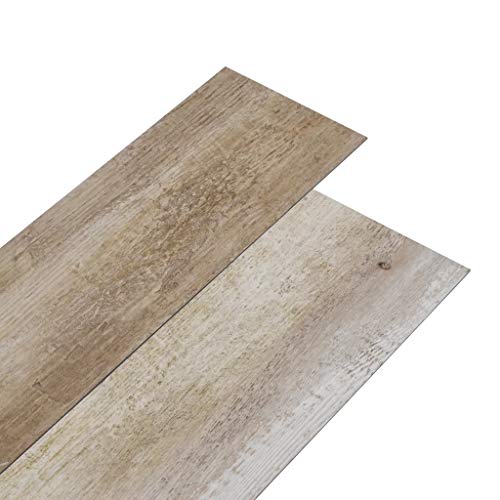vidaXL Floor Planks Tile Tile Living Room Antistatic Fireproof Waterproof Non-slip Self-adhesive PVC Color Washed Wood 5.02m² 2mm