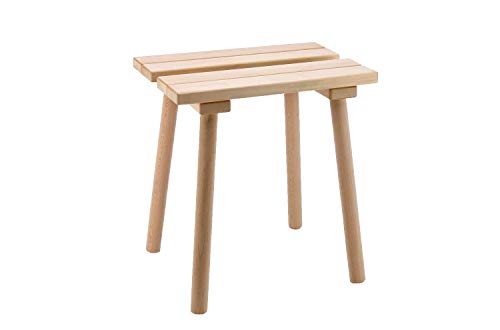 Choose rectangular natural wood stool