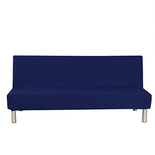 Solid Color Protective Cover for 3 Seater Polyester Elastane Sofa Bed without Armrests, Stretch, Folding, for Folding Sofa without Armrests, 203.2 x 127 cm