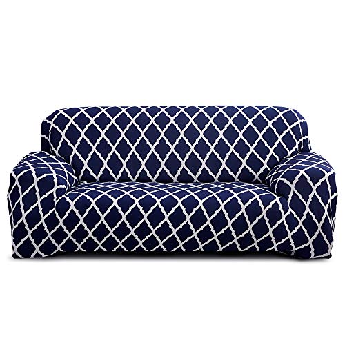 Feilaxleer Elastic Cover for 3 Seater Sofa with 1 Pillowcase, Protector Cover for Couch, C