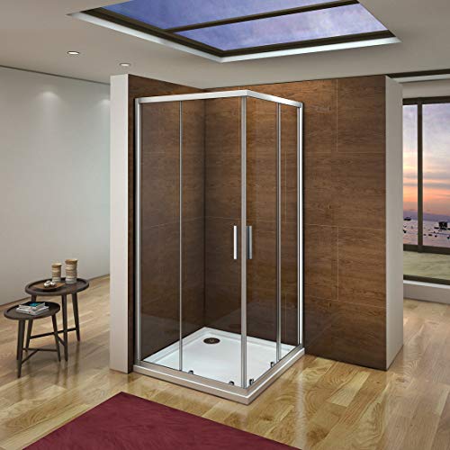 Angular Shower Enclosure shower cubicle square shower screen Sliding Glass Door 5 MM matt gray profiles 100x80x185cm