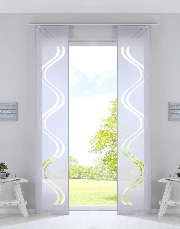 Panel curtain with a modern design.