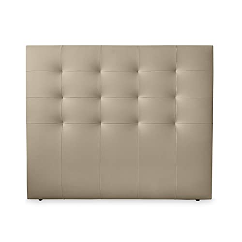 Sleep Online 90 x 120 cm (for Bed of 80) Paris Padded Headboard |  Upholstered in High-end Leatherette |  Measurements, Wood, Beige