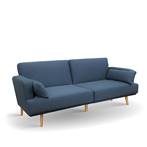 Astan Hogar 3 Seater Sofa Bed, Upholstered Fabric.  Axel Model AH-AR40600DN, Denim Blue,