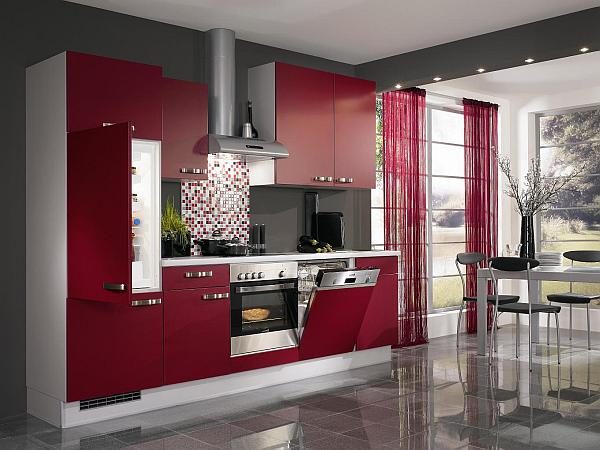 Kitchen-red-gray