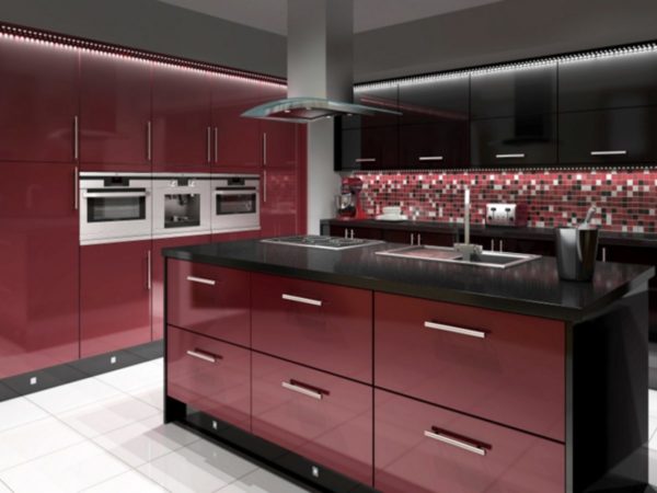 Kitchen-red-black