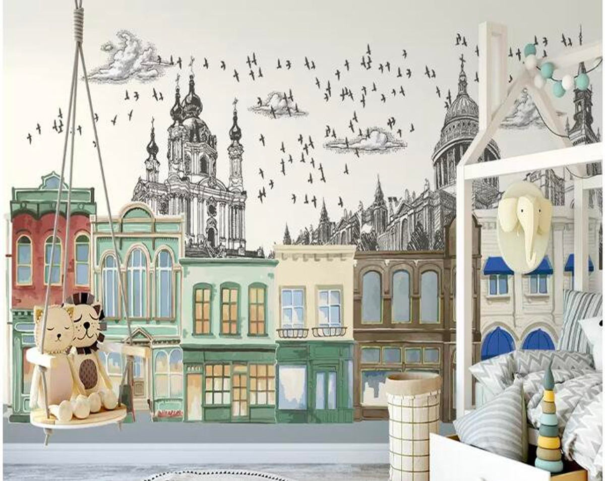 wallpaper to decorate the children's room in an original and unique way