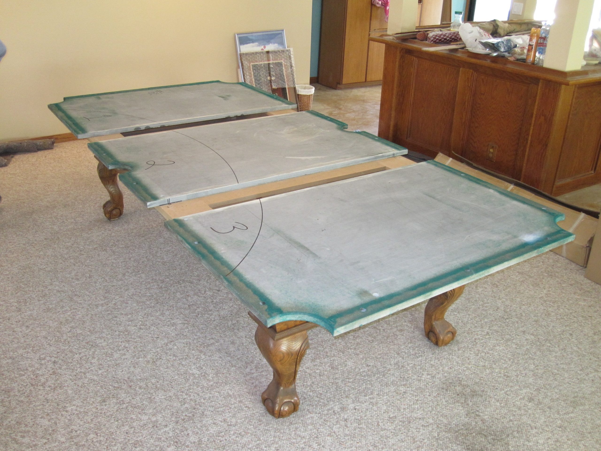 How do you prepare a pool table for slate?