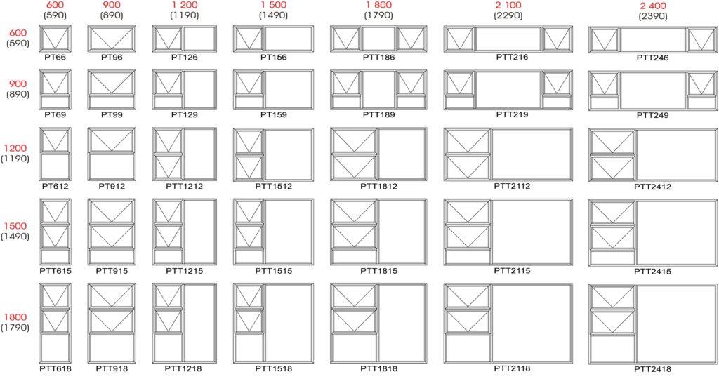 What are the standard window sizes?