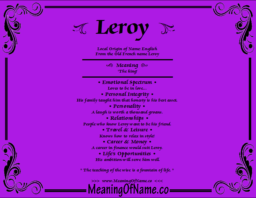 what-does-leroy-mean