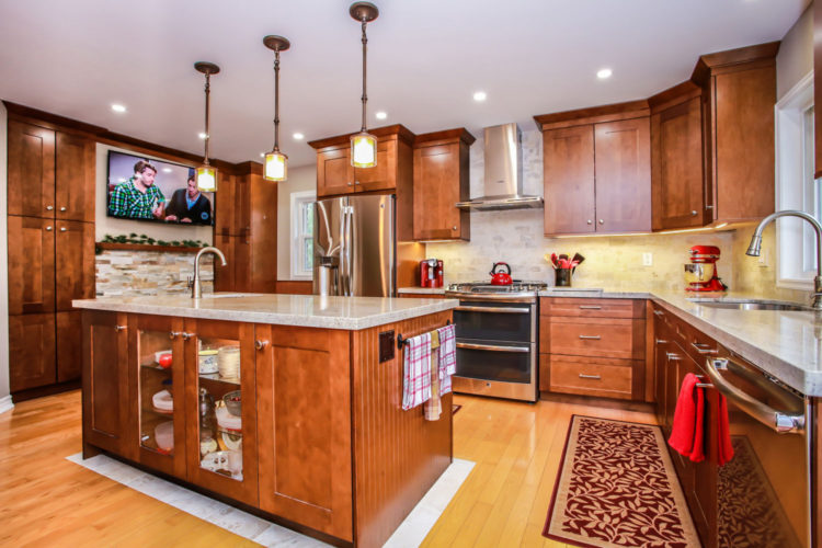 Custom built oak cabinets