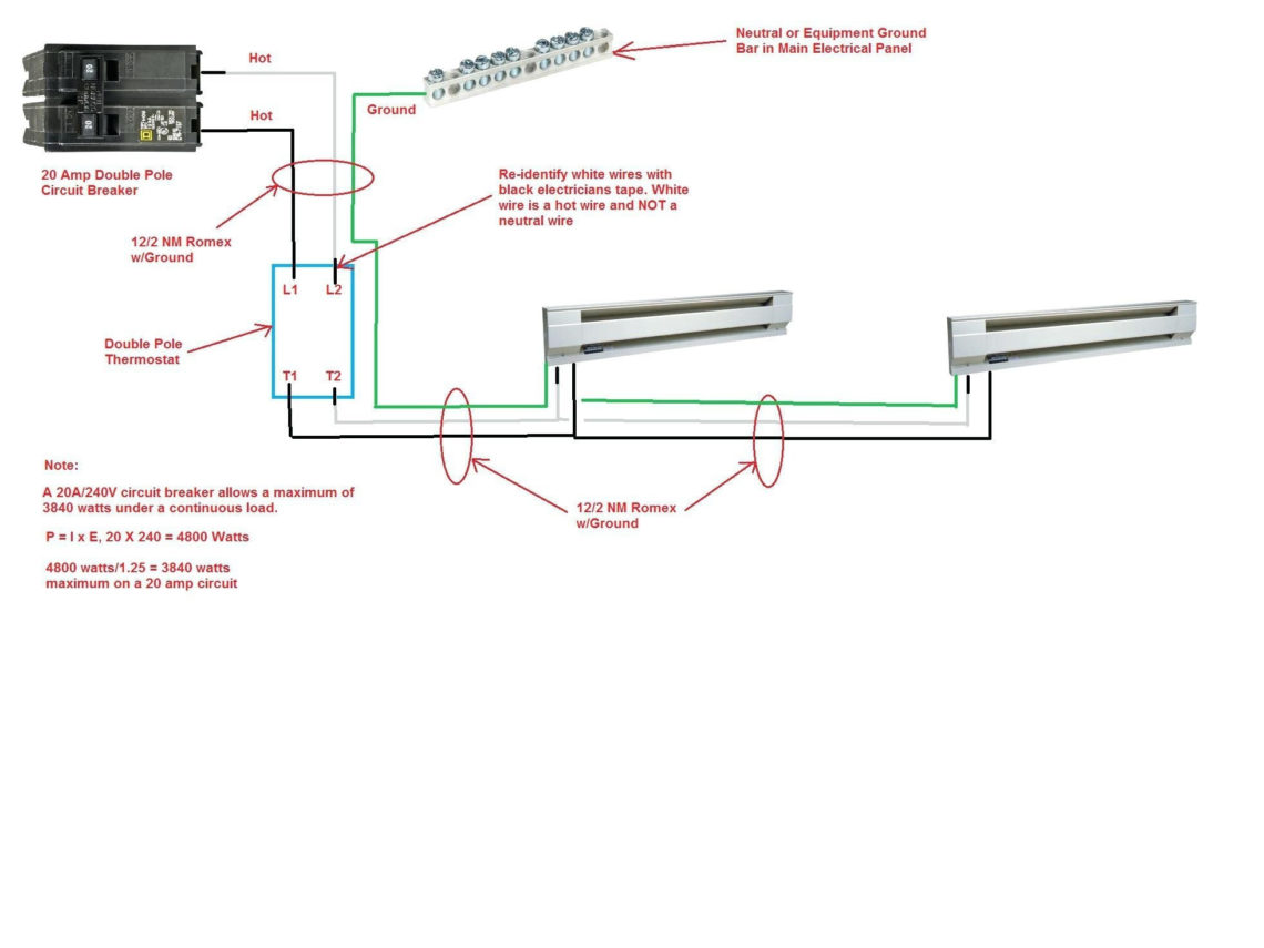 Wire Size For V Baseboard Heater