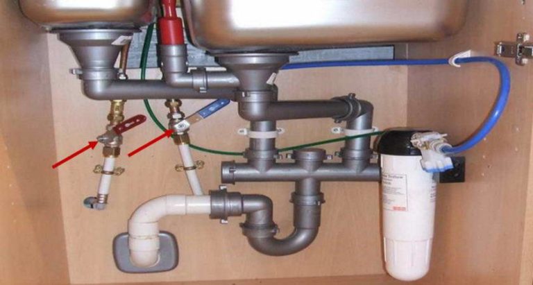 kitchen sink water stop valves